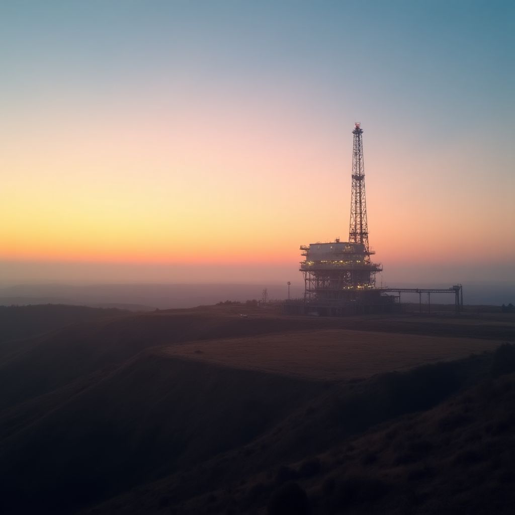 Plataforma de extracción de YPF en un campo patagónico