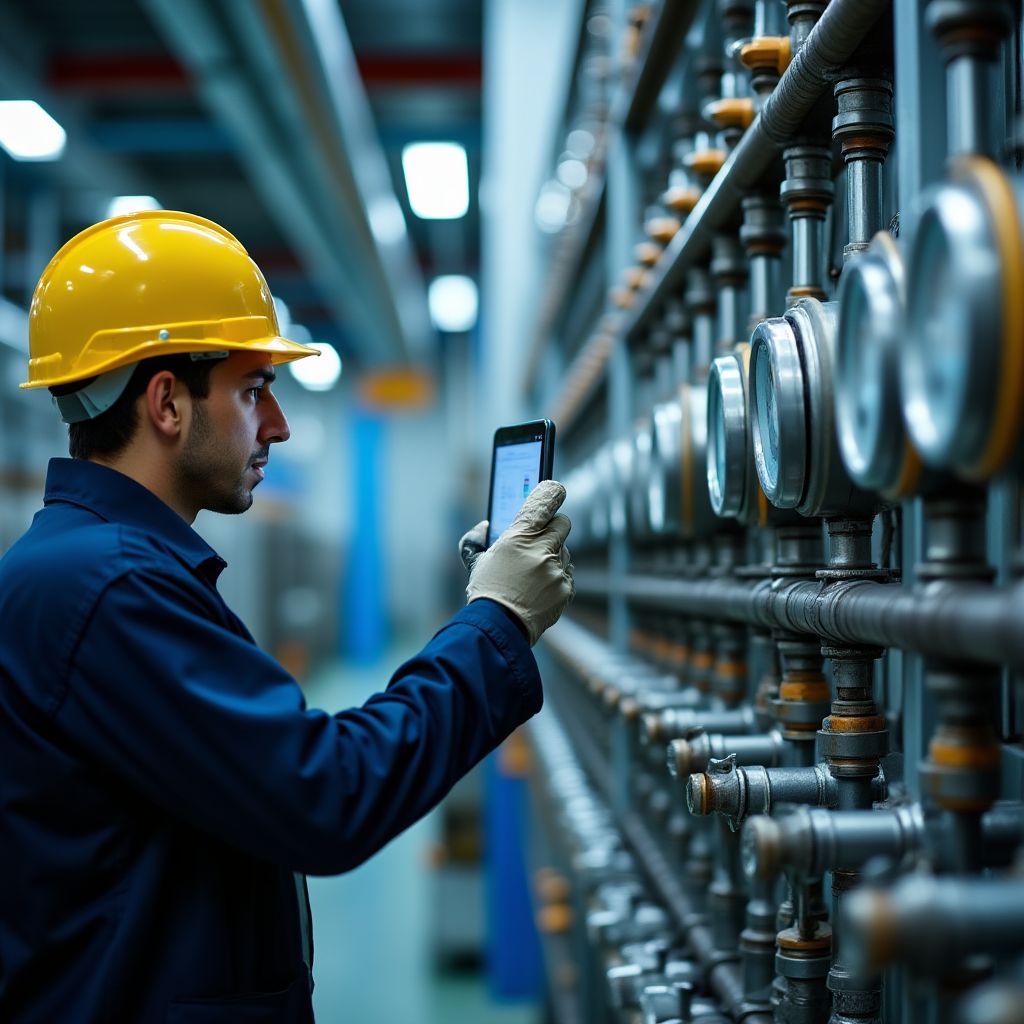 Trabajador de YPF en una planta